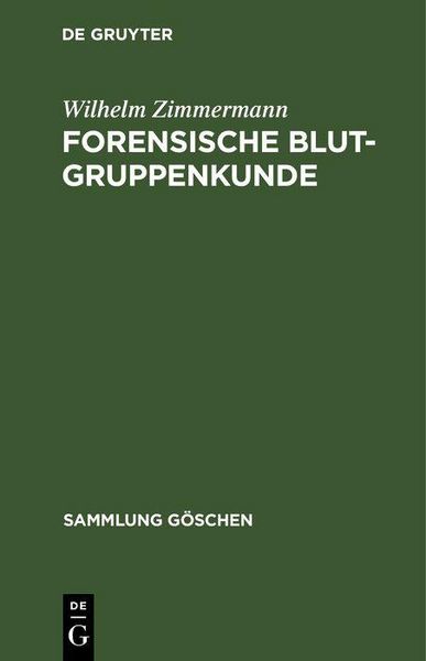 Produktbild: Forensische Blutgruppenkunde