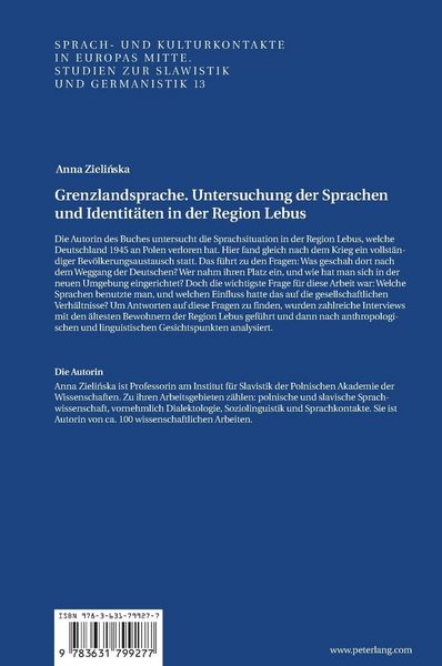 Produktbild: Grenzlandsprache. Untersuchung der Sprachen und Identit&auml;ten in der Region Lebus