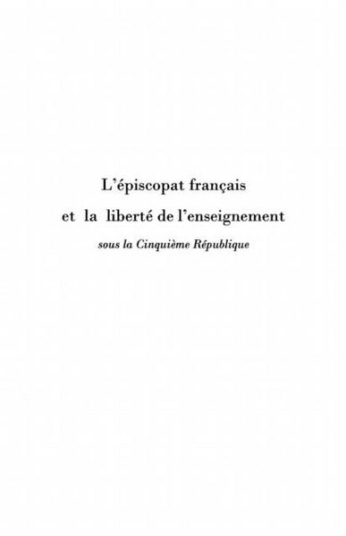 Produktbild: L'episcopat francais et la liberte de l'