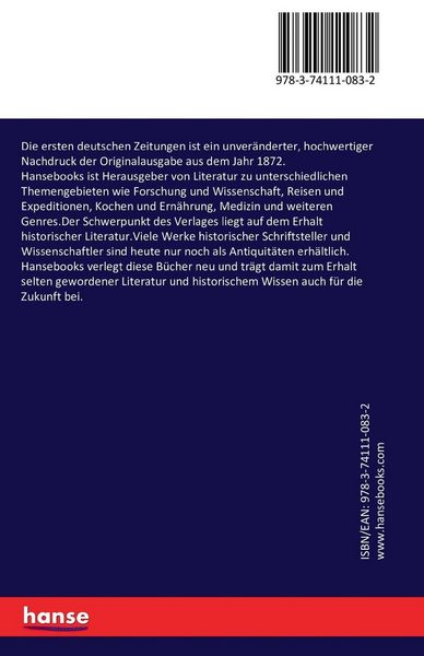 Produktbild: Die ersten deutschen Zeitungen