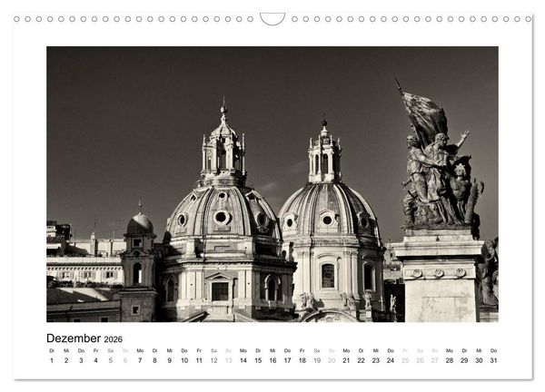 Produktbild: Rom in schwarz - weiss (Wandkalender 2026 DIN A3 quer), CALVENDO Monatskalender