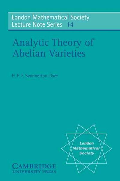 Produktbild: Analytic Theory of Abelian Varieties