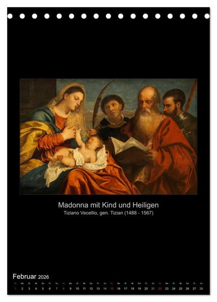 Produktbild: Jesus Christus - Das Leben Christi auf Gem&auml;lden der alten Meister (Tischkalender 2026 DIN A5 hoch), CALVENDO Monatskalender