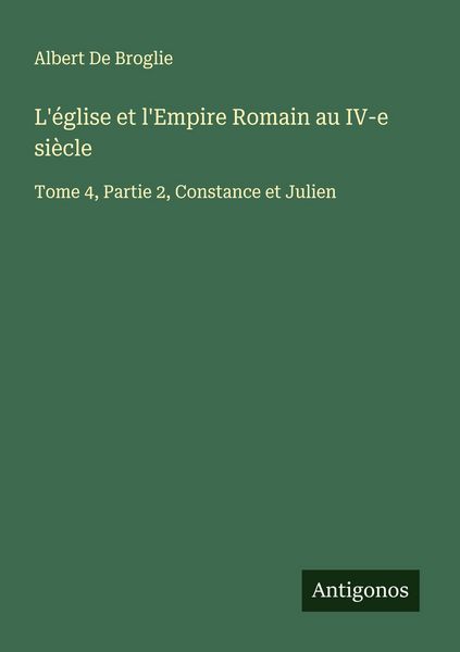Produktbild: L'&eacute;glise et l'Empire Romain au IV-e si&egrave;cle