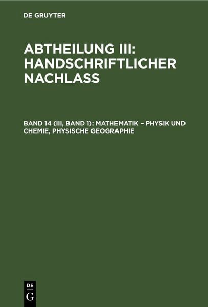Produktbild: Mathematik &ndash; Physik und Chemie, Physische Geographie
