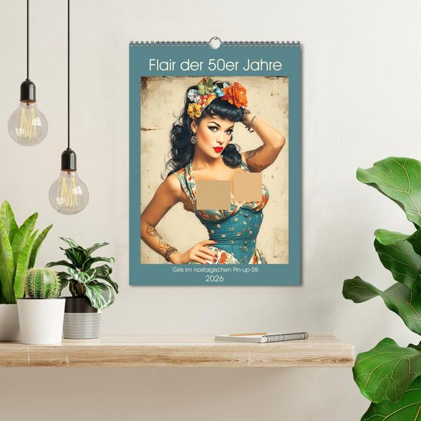 Produktbild: Flair der 50er Jahre. Girls im nostalgischen Pin-up-Stil (Wandkalender 2026 DIN A3 hoch), CALVENDO Monatskalender