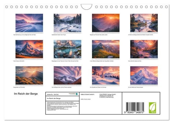 Produktbild: Im Reich der Berge (Wandkalender 2026 DIN A4 quer), CALVENDO Monatskalender
