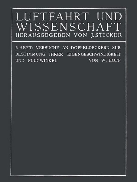 Produktbild: Versuche an Doppeldeckern zur Bestimmung ihrer Eigengeschwindigkeit und Flugwinkel