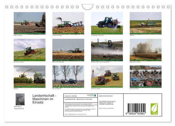 Produktbild: Landwirtschaft - Maschinen im Einsatz (Wandkalender 2026 DIN A4 quer), CALVENDO Monatskalender