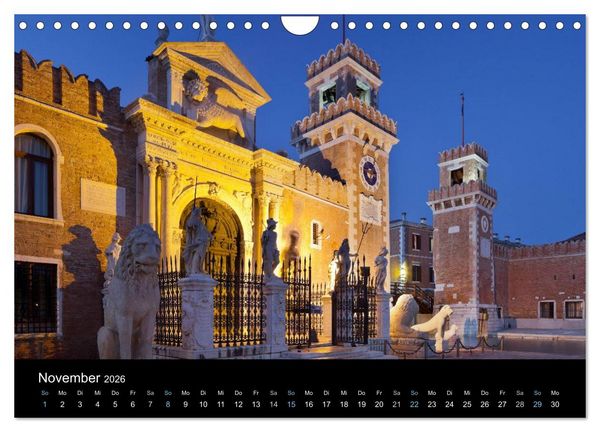 Produktbild: Venedig bei Nacht 2026 (Wandkalender 2026 DIN A4 quer), CALVENDO Monatskalender
