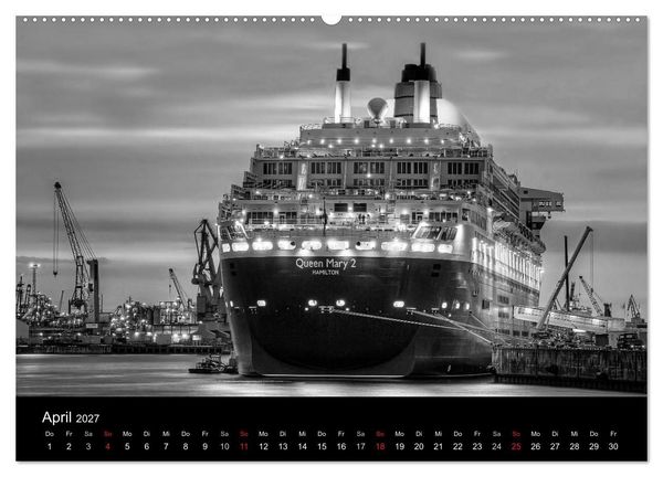 Produktbild: Hamburg monochrome Impressionen (Wandkalender 2027 DIN A2 quer), CALVENDO Monatskalender