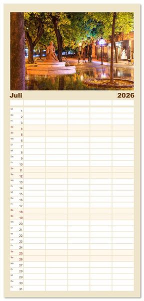 Produktbild: Familienplaner 2026 - Zauberhaftes Bratislava - Entz&uuml;ckende Hauptstadt der Slowakai an der Donau mit 5 Spalten (Wandkalender, 21 x 45 cm) CALVENDO