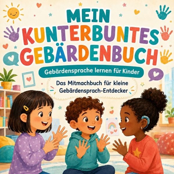 Produktbild: Mein kunterbuntes Geb&auml;rdenbuch: Geb&auml;rdensprache lernen f&uuml;r Kinder: Das Mitmachen Buch f&uuml;r kleine Geb&auml;rden-Entdecker