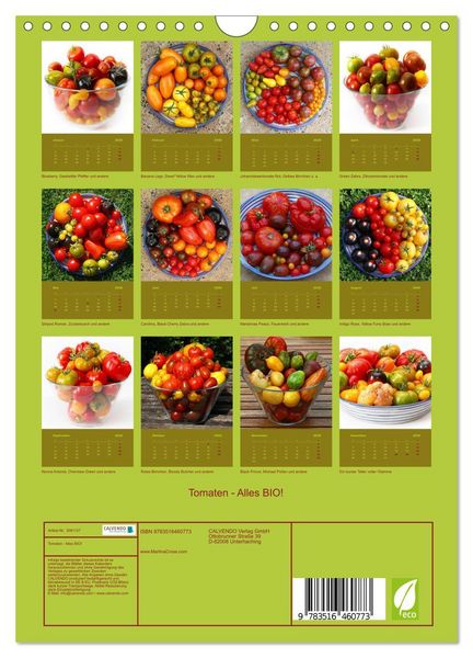 Produktbild: Tomaten - Alles BIO! (Wandkalender 2026 DIN A4 hoch), CALVENDO Monatskalender