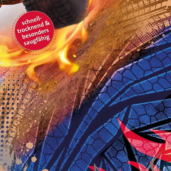 Produktbild: Roth Kinder-Badetuch Monsterdruck Fire 60x120cm