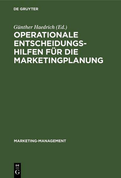 Produktbild: Operationale Entscheidungshilfen f&uuml;r die Marketingplanung