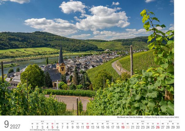 Produktbild: Mosel von Trier bis Koblenz 2027 Bildkalender A4 quer, spiralgebunden