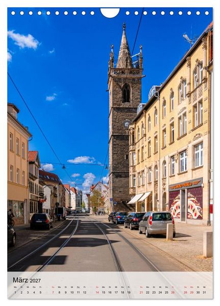 Produktbild: Ein Blick auf Erfurt in Farbe (Wandkalender 2027 DIN A4 hoch), CALVENDO Monatskalender