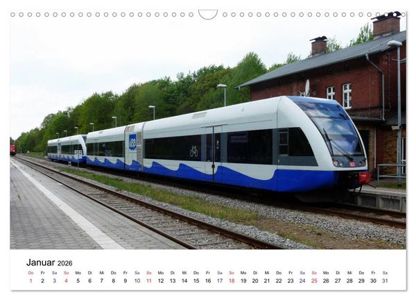 Produktbild: Eisenbahnen auf Usedom (Wandkalender 2026 DIN A3 quer), CALVENDO Monatskalender