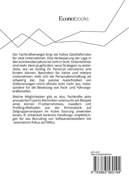 Produktbild: Active Sourcing f&uuml;r kleine und mittlere Unternehmen. Zielgruppenanalyse mithilfe von Profiling-Methoden