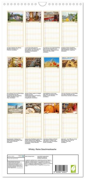 Produktbild: Familienplaner 2027 - Whisky: Reine Geschmacksache mit 5 Spalten (Wandkalender, 21 x 45 cm) CALVENDO