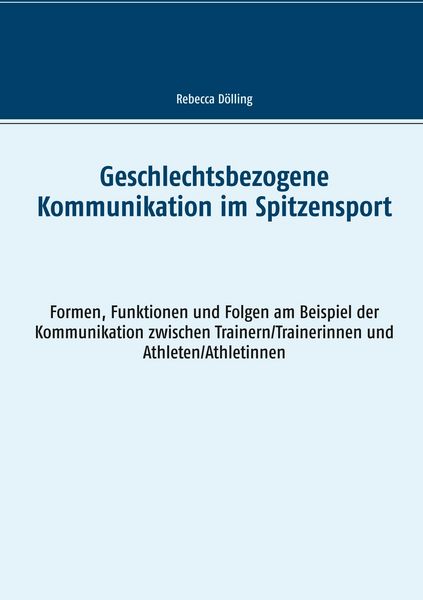 Produktbild: Geschlechtsbezogene Kommunikation im Spitzensport