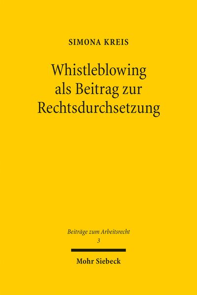 Produktbild: Whistleblowing als Beitrag zur Rechtsdurchsetzung