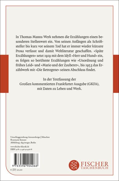 Produktbild: Sp&auml;te Erz&auml;hlungen 1919-1953