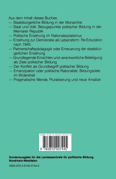 Produktbild: Politische Bildung in Deutschland
