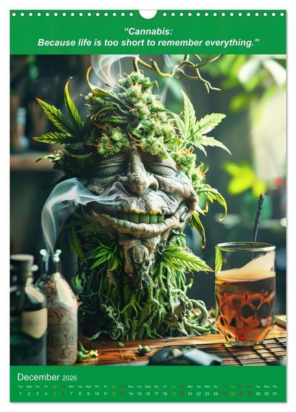 Produktbild: The funniest cannabis pictures and slogans (Wall Calendar 2026 DIN A3 portrait), CALVENDO 12 Month Wall Calendar
