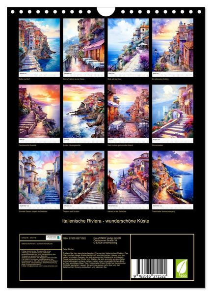 Produktbild: Italienische Riviera - wundersch&ouml;ne K&uuml;ste (Wandkalender 2026 DIN A4 hoch), CALVENDO Monatskalender