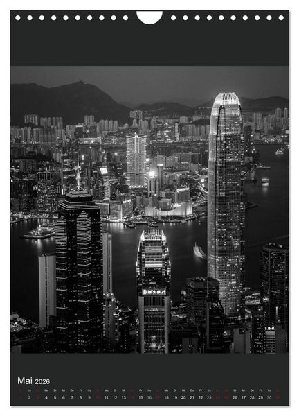 Produktbild: Hongkong schwarzwei&szlig; (Wandkalender 2026 DIN A4 hoch), CALVENDO Monatskalender
