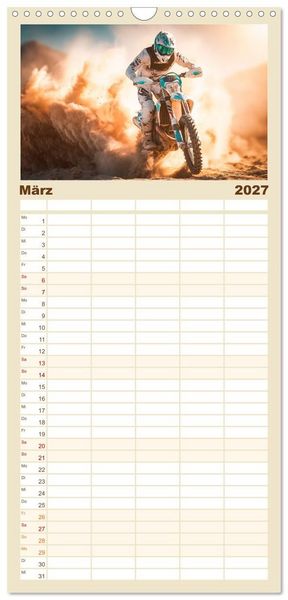 Produktbild: Familienplaner 2027 - MX - Motocross - Impressionen mit 5 Spalten (Wandkalender, 21 x 45 cm) CALVENDO
