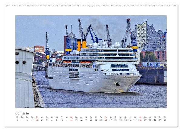 Produktbild: Kreuzfahrtschiffe Kurs Hamburg 2026 (Wandkalender 2026 DIN A2 quer), CALVENDO Monatskalender
