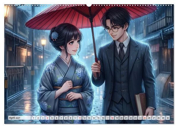 Produktbild: Meiji Mondkalender (hochwertiger Premium Wandkalender 2027 DIN A2 quer), Kunstdruck in Hochglanz