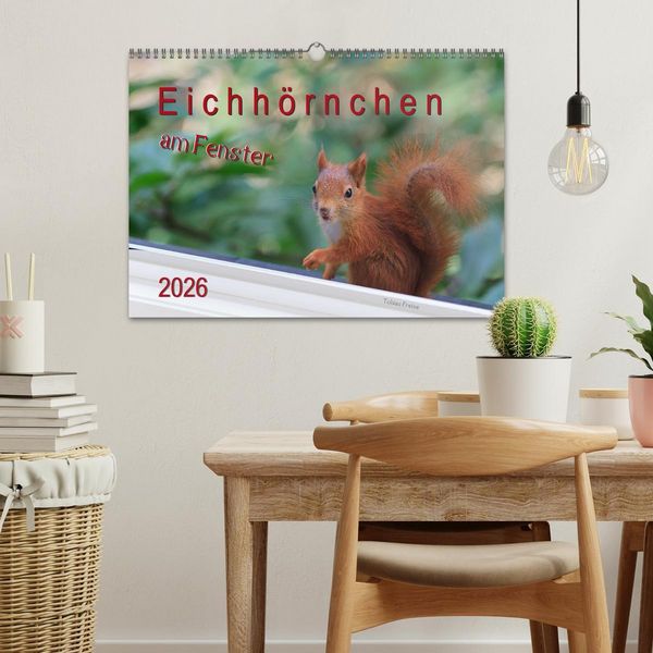 Produktbild: Eichh&ouml;rnchen am Fenster (Wandkalender 2026 DIN A3 quer), CALVENDO Monatskalender