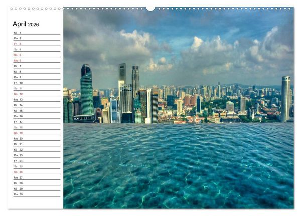 Produktbild: Singapur Stadt der Skylines (Wandkalender 2026 DIN A2 quer), CALVENDO Monatskalender