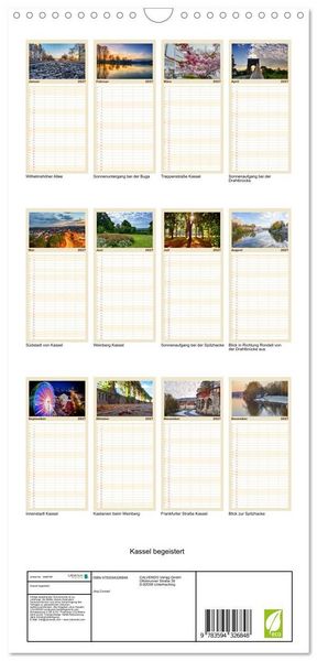 Produktbild: Familienplaner 2027 - Kassel begeistert mit 5 Spalten (Wandkalender, 21 x 45 cm) CALVENDO