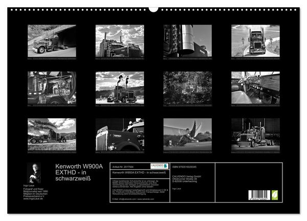 Produktbild: Kenworth W900A EXTHD - in schwarzwei&szlig; (Wandkalender 2026 DIN A2 quer), CALVENDO Monatskalender