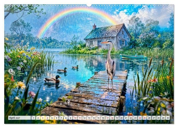 Produktbild: M&auml;rchenhafte Cottages - Waldzauber und versteckte Tiere entdecken! (Wandkalender 2027 DIN A2 quer), CALVENDO Monatskalender