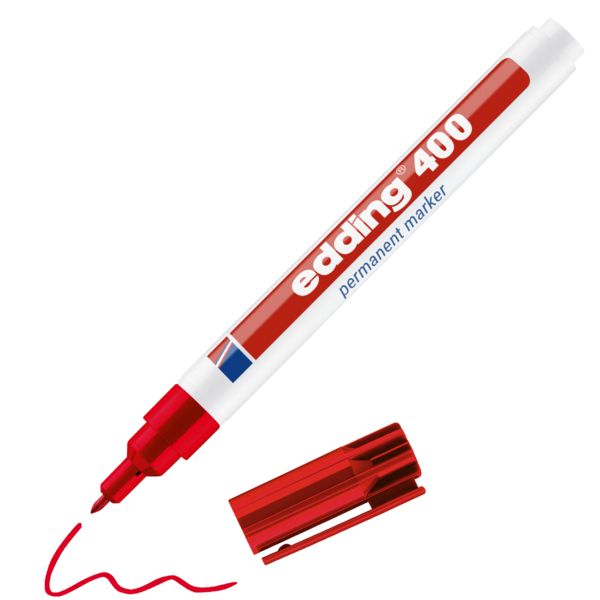 Produktbild: Edding 400 4-400-1-1002 Permanentmarker Rot wasserfest: Ja
