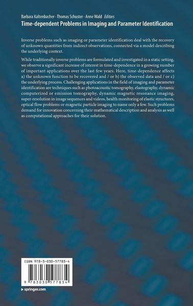 Produktbild: Time-dependent Problems in Imaging and Parameter Identification