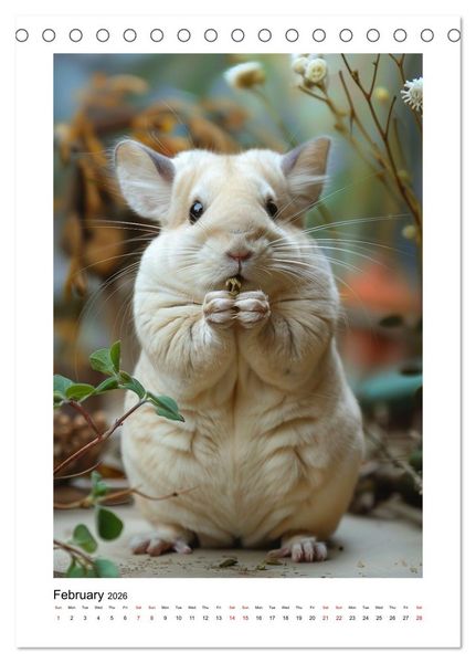 Produktbild: Chinchilla Parade (Desk Calendar 2026 DIN A5 portrait), CALVENDO 12 Month DeskCalendar