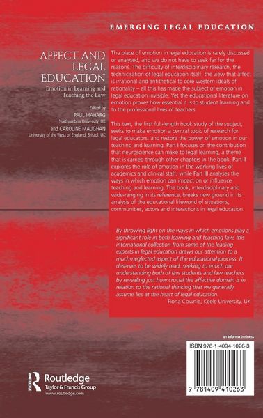Produktbild: Affect and Legal Education