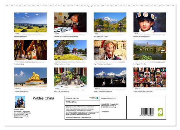 Produktbild: Wildes China (hochwertiger Premium Wandkalender 2026 DIN A2 quer), Kunstdruck in Hochglanz