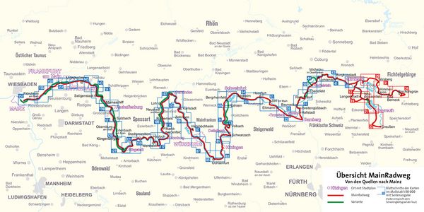 Produktbild: KOMPASS Fahrradf&uuml;hrer MainRadweg, Von den Quellen nach Mainz