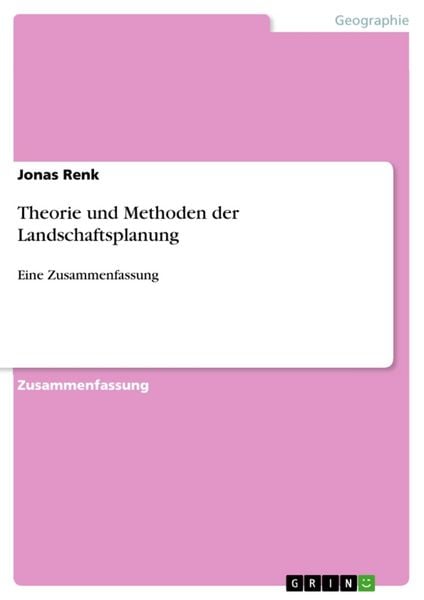 Produktbild: Theorie und Methoden der Landschaftsplanung