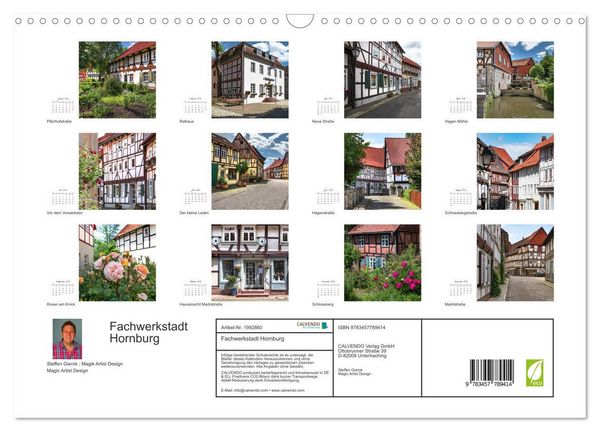 Produktbild: Fachwerkstadt Hornburg (Wandkalender 2026 DIN A3 quer), CALVENDO Monatskalender