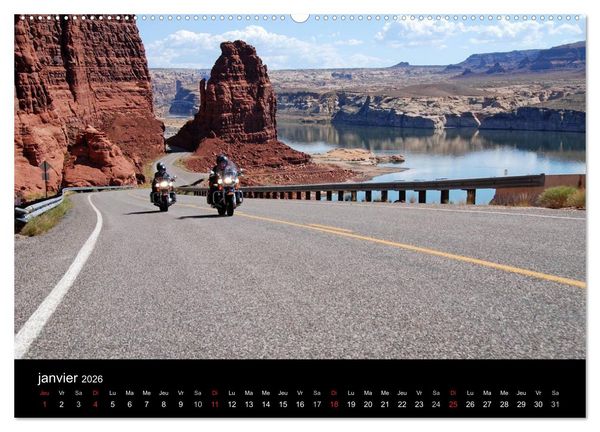 Produktbild: Born to be wild &ndash; Les &Eacute;tats-Unis en Harley-Davidson (Calendrier mural 2026 DIN A2 vertical) calendrier de bureau