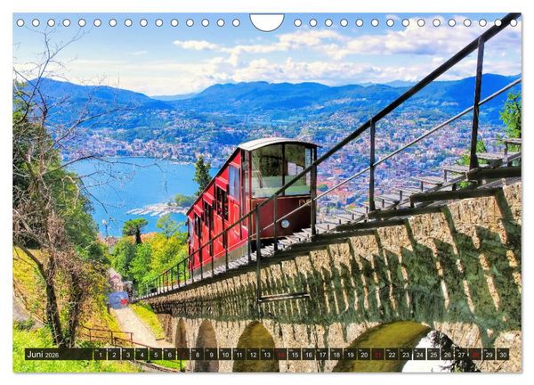 Produktbild: Luganer See - Zwischen Schweizer und Italienischen Alpen (Wandkalender 2026 DIN A4 quer), CALVENDO Monatskalender